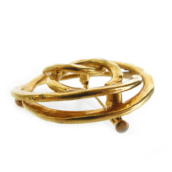 CHANEL Gold Logo Brooch - Picture 3 of 5